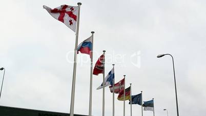 Eight flags from Europian nations