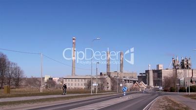 A view of a cement factory outside