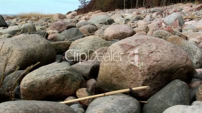 Lots of rocks along the sea coast