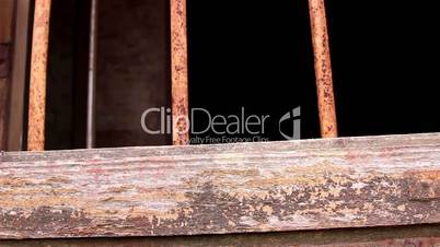 The old rusty windows of the church