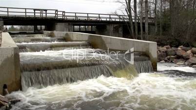A fish ladder with rushing water