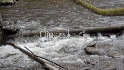 The water flowing on the river