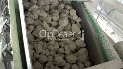 Lots of limestones from a conveyor