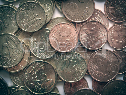 Retro look Euro coins