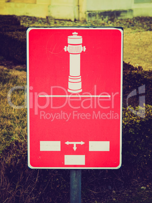 Retro look Fire hydrant sign