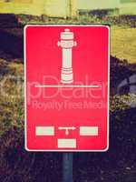 Retro look Fire hydrant sign