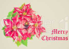 Retro look Merry Christmas greeting card