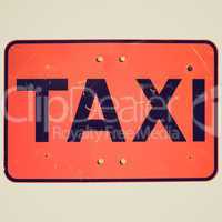 Retro look Taxi sign isolated