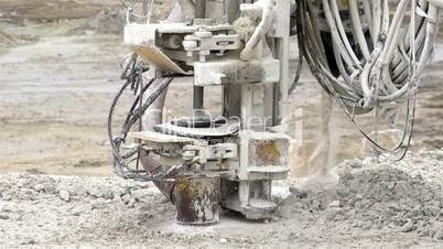 An equipment drilling the ground