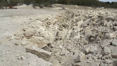 Big rocks from a limestone mining