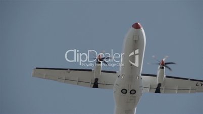 An airplane s propeller turning slow