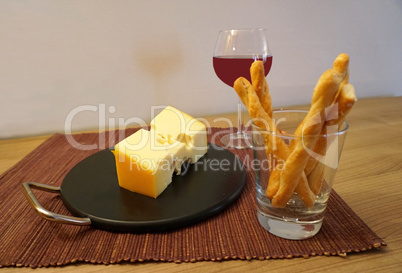 cheese wine and crackers
