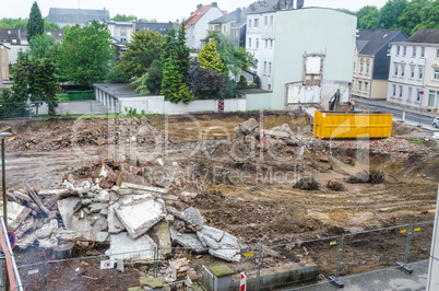 Abrissarbeiten, Schuttberg, Baustelle