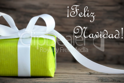 Green Gift with Feliz Navidad