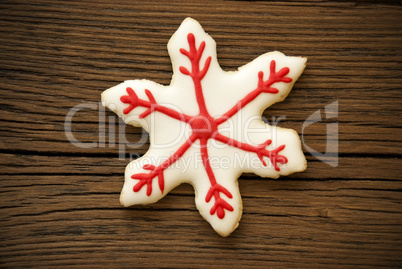 Snowflake Cookie on Wood I