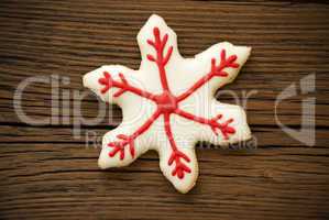 Snowflake Cookie on Wood I