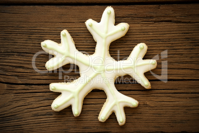 Snowflake Cookie on Wood II
