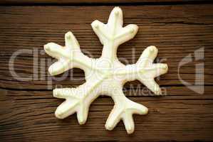 Snowflake Cookie on Wood II