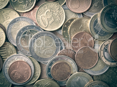 Retro look Euro coins