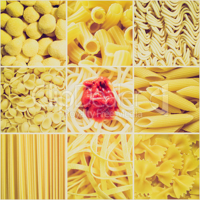 Retro look Pasta collage