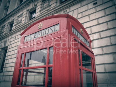 Retro look London telephone box