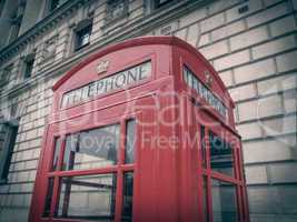 Retro look London telephone box