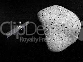 Rosetta probe and comet 67P Churyumov-Gerasimenko - 3D render