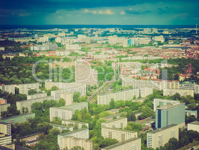 Retro look Berlin aerial view