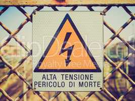 Retro look Electric shock sign