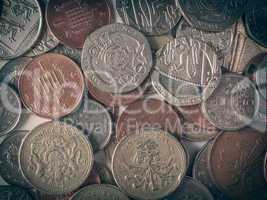 Retro look Pound coins