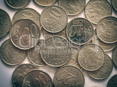 Retro look Euro coins