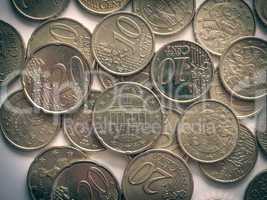 Retro look Euro coins