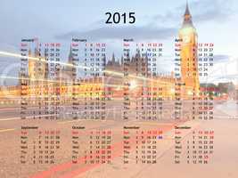 London calendar 2015