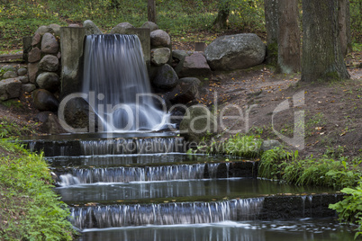 waterfall in a city park