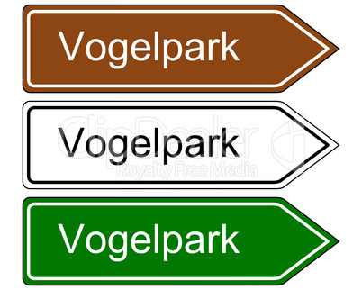 Wegweiser Vogelpark