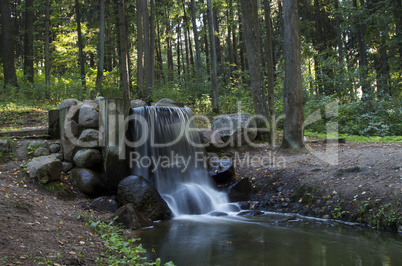 waterfall in a city park