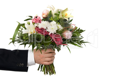 Blumenstrauß in der Hand