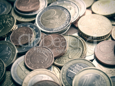 Retro look Euro coins