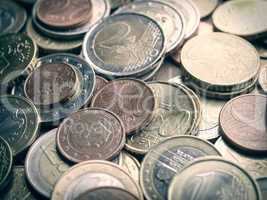 Retro look Euro coins