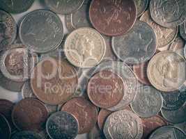 Retro look Pound coins