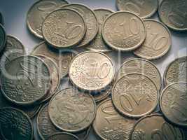 Retro look Euro coins