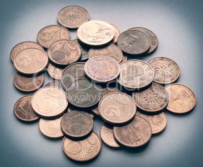 Retro look Euro coins