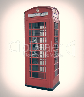 Retro look London telephone box