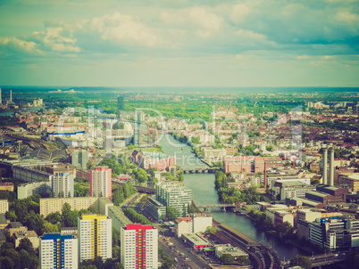 Retro look Berlin aerial view