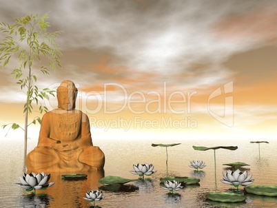 Buddha in nature - 3D render