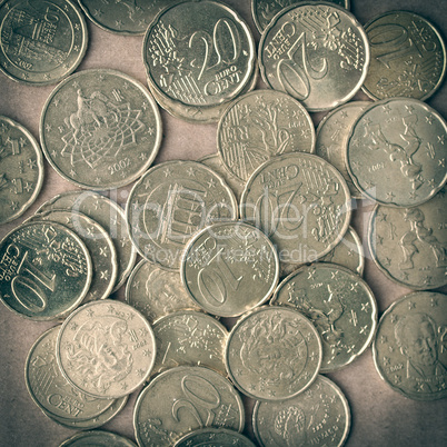 Retro look Euro coins