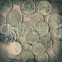 Retro look Euro coins