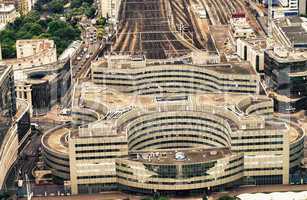 Paris train station, aerial view