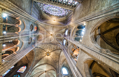 Interior of cathedral of Notre Dame in Paris, France Interior of cathedral of Notre Dame in Paris, France