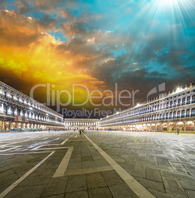 Piazza San Marco in Venice on a beautiful spring evening